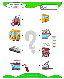 Resmi Diğer Yarısı ile Eşleştir Çalışma Sayfaları